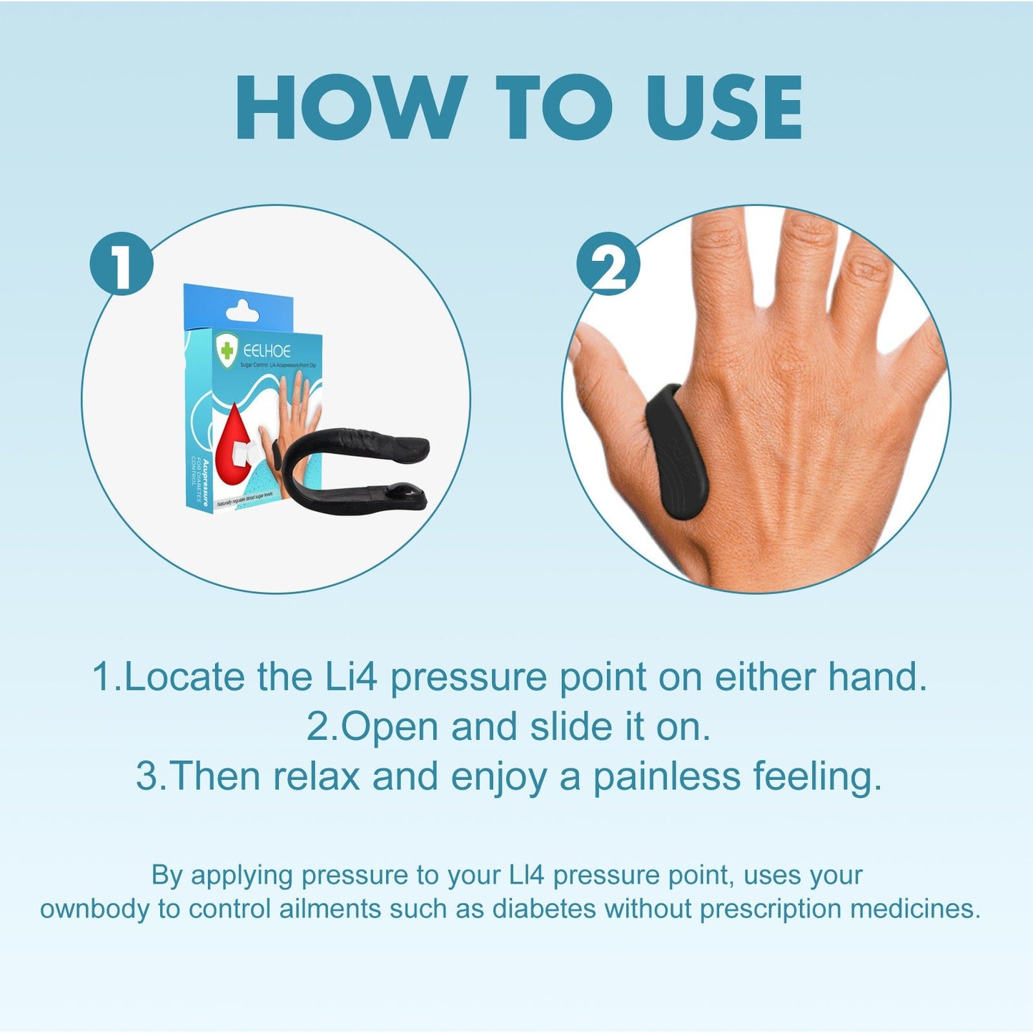 Plastic Full Body Proffitt's EELHOE Sugar Control LI4 Acupressure Point Clip